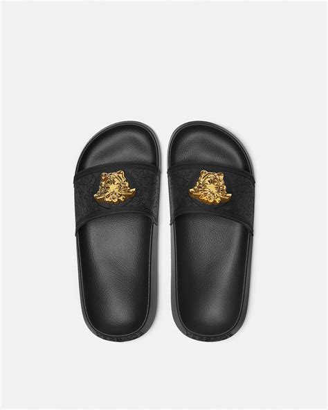 versace gold sliders|versace flip flops women's.